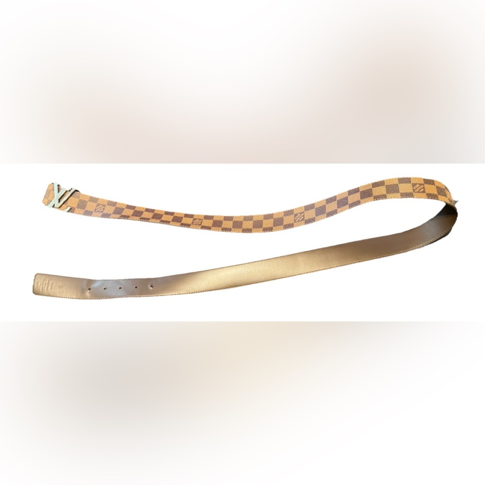 Louis Vuitton Brown Damier Bag with Leather Trim - Picture 3 of 4